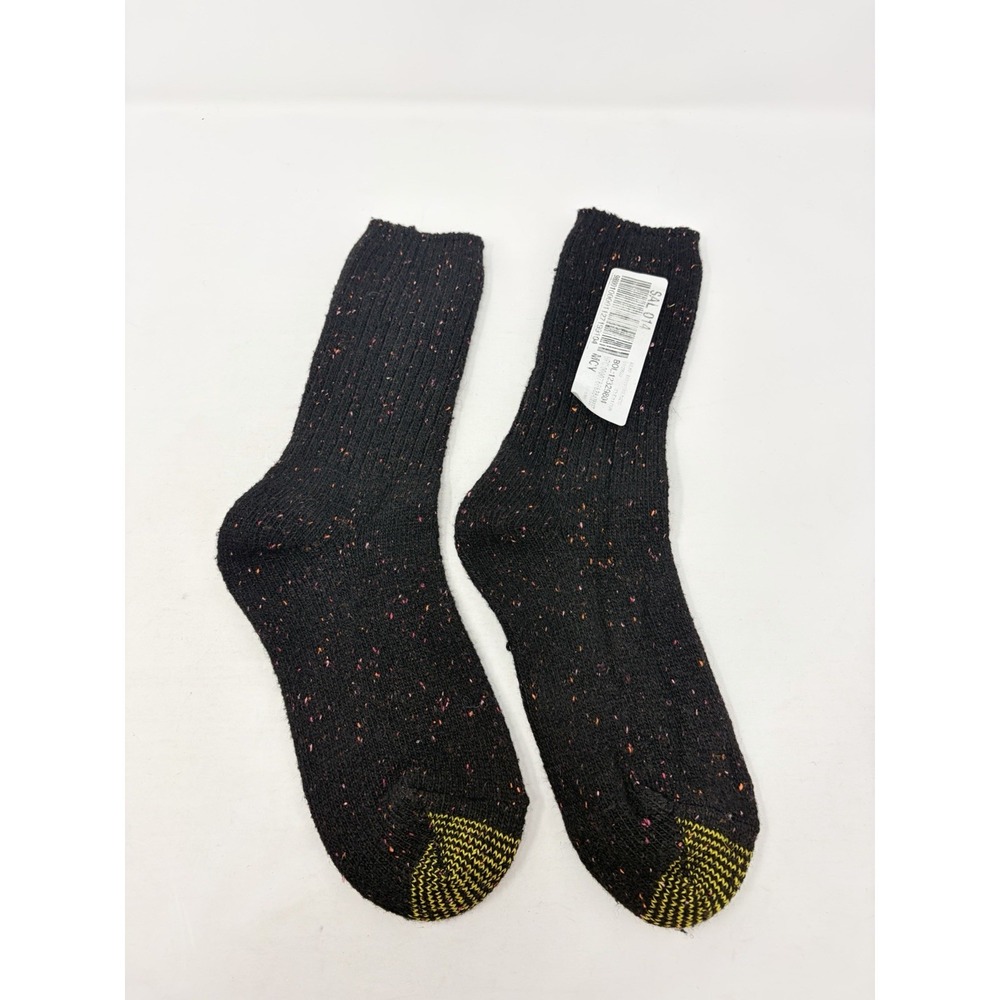 Gold Toe Womens Shoe Size 6-9 1 Pair Boyfriend Crew Boot Socks Black Speckle 309